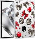for iPad Pro 13-inch (M4) 2024Leopard Print Bow Crystal Clear CaseSlim Lightweight Anti-Scratch Soft TPU Bumper Hard Acrylic Back Cover for Women