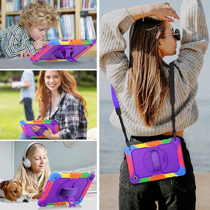 HXCASEAC Case for Samsung Galaxy Tab A11+ Plus 11 Inch Protective with Screen Protector/Hand Strap/Pen Holder Sturdy Shockproof for Samsung A11 Plus Tablet Case 5G SM-X230 SM-X236 SM-X238U - Purple