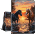 Case for Amazon Kindle Fire HD 10 and Fire HD 10 Plus 10.1 Tablet Case (13th/11th Generation 2023/2021 Release) Slim Fit PU Leather Cover with Auto Sleep/Wake - Oil Art Horse