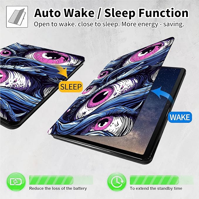Case for iPad (A16) 11th Generation 11 Inch (2025)iPad 10th Generation 10.9 Inch (2022)360 Degree Rotating Multi-Angle Viewing Case with Auto Sleep/Wake-Trippy Eye