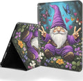Tablet Case for iPad Air 11 Inch M2 (2024)iPad Air 5th/4th Gen Case 10.9 Inch with Magnetic Auto Wake/Sleep and Multi-Angle Adjustable Stand Cover - Cute Gnome and Butterfly