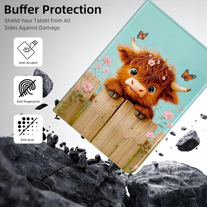 Highland Cow with Butterfly