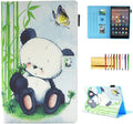Case for Fire HD 8 (8th/7th/6th Generation 2018/2017/2016) Techcircle Multi-Angle View Stand Cute Pattern Slim Folding Leather Protective Cover with Card Slots Smart Sleep/Wake Panda