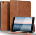 Gexmil Leather Case for iPad 10.2 Inch 9th/8th/7th Gen 2021/2020/2019Premium Cowhide Folio Cover with Pencil Holder Auto Wake/SleepAdjustable Stand Anti FingerprintVegetable Tanned Brown