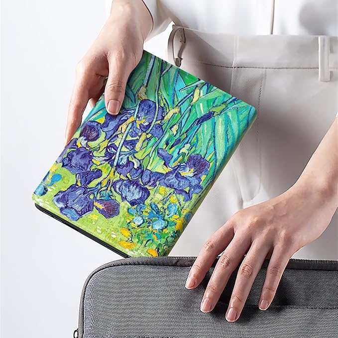 Berkin Arts for iPad Mini 4th/5th Generation Case (7.9 Inch) Folio Case Premium Leather Cover Vibrant Irises Floral Design Shockproof and Lightweight Case with Precise Fit (Irises by Vincent Van Gogh)