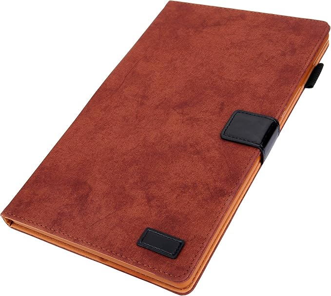 Folding Case for Amazon Fire HD 10 9th/7th/5th Gen Techcircle Smart Flip [Wake/Sleep] Solid PU Leather Protective Cover for All-New Kindle Fire HD 10.1 inch Tablet 2019/2017/2015 Release Brown