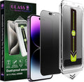 (2-Pack Matte Privacy Anti-Spy Screen Protector for iPhone 14 Pro Max/15 Plus/16 Plus (6.7-Inch)9H Tempered GlassAnti-GlareFull CoverageAnti-FingerprintAuto Dust RemovalBubble-Free