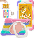BATYUE for iPad mini 5/4 7.9 Inch Case (2019/2015) Kid-Proof Shockproof Cover with 360° Kickstand Detachable Shoulder Strap &amp Pencil Holder for Girls and School - Cute Colourful Pink