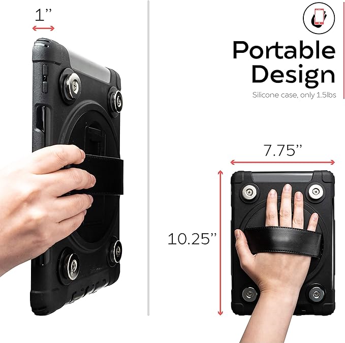 Splash-Proof iPad Case - CTA Magnetic Splash-Proof Case with Impact Shielding and Metal Mounting Plates for iPad Air2 iPad 5th &amp 6th Gen and iPad Pro 9.7 Black (PAD-MSPC9)