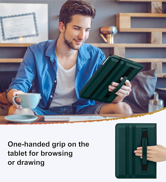DTTO for iPad 6th / 5th Generation 9.7 Inch (2018/2017) iPad Air 2 / Air 1 Case 360 Degree Rotating Premium Leather Folio Stand Cover with Pencil Holder Green