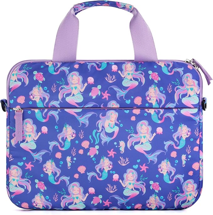 Kids Tablet Bag for Girls Kids Tablet Carrying Case for Fire HD 10 HD 8 Fire 7 Sleeve Bag Kid Kindle Bag iPad Bag for Kid Mermaid Purple