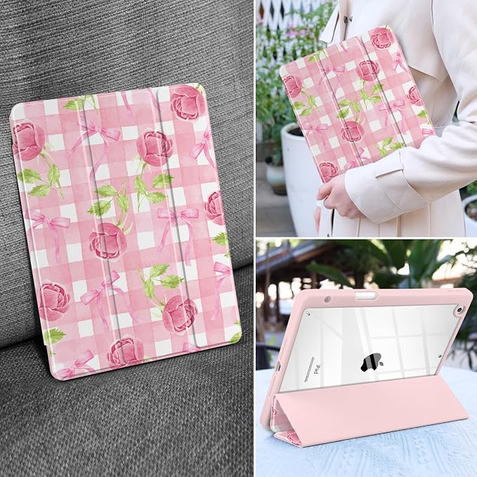 Roses&Bows&Watercolor Plaid