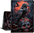 Case for Amazon Kindle Fire HD 10 and Fire HD 10 Plus 10.1 Tablet Case (13th/11th Generation 2023/2021 Release) Slim Fit PU Leather Cover with Auto Sleep/Wake - Crow Skull