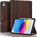 Gexmil Leather Case for iPad (A16) 11th Generation 11 Inch 2025 iPad 10th Generation 10.9 Inch 2022Protective Cover with Pencil HolderMagnetic ClosureAuto Sleep/WakeBuffalo Pattern