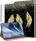 ALILANG Case for Lenovo Tab P12 12.7 inch 2023 (TB-370FUC) Tablet Cases Ultra-Thin Lightweight Folio Shockproof Folding Stand Protector Cover for Lenovo Tab P12 -Gold Wings