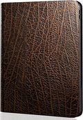 Gexmil Leather Case for iPad Air 11 Inch M4/M3/M2 (2026/2025/2024)iPad Air 10.9 Inch 5th/4th Generation 2022/2020 Top Grain Leather Cover Auto Sleep/Wake Adjustable StandBuffalo Pattern