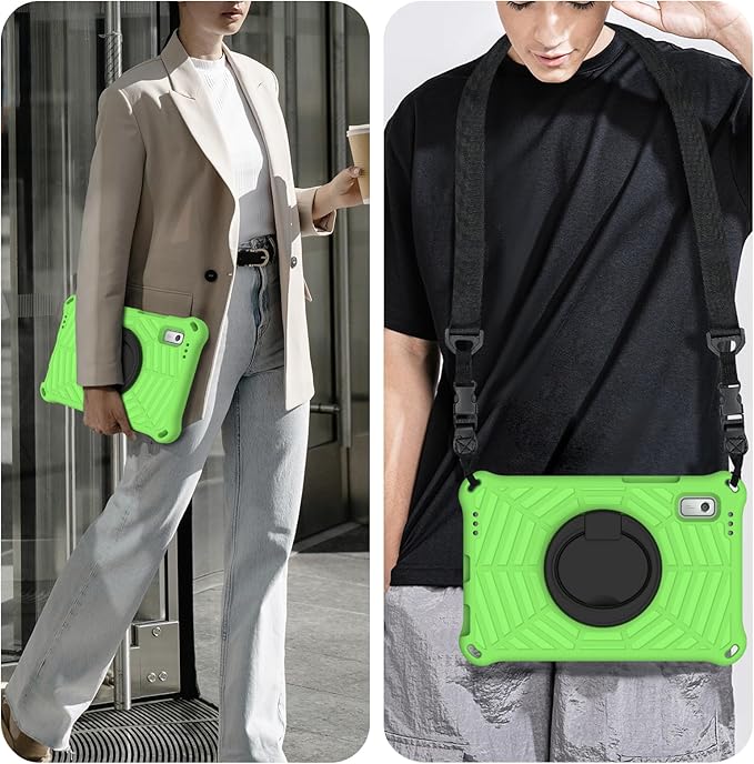 Compatible with Lenovo Tab M9 9.0 inch (TB-310FU) 2023 Case Tablet for Kids Light Weight EVA Rugged Shockproof Full Cover 360 Rotating Handle Stand Case (Green)