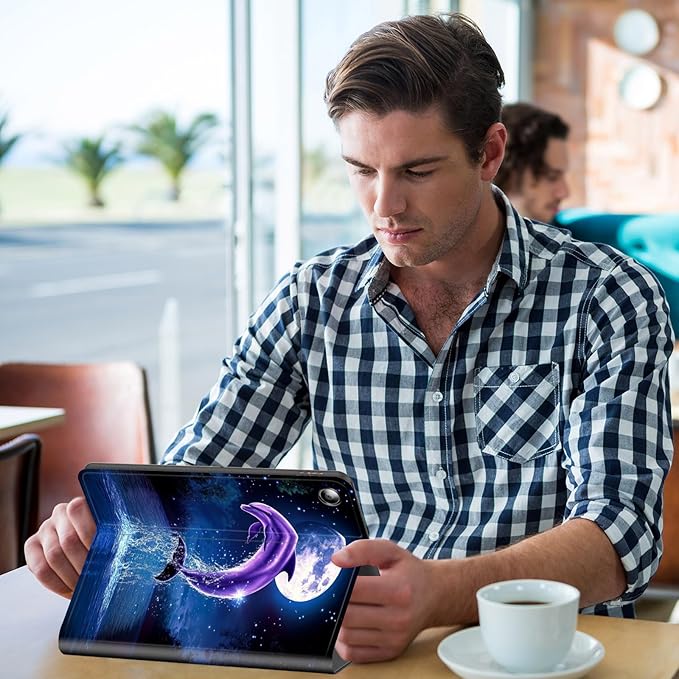 for Fire Max 11 Tablet Case(13th Generation2023 Release) 11Slim PU Leather Multi-Angle Stand Folio Cute Cover with Auto Wake/Sleep Case for Fire Max 11 TabletCute Dolphin Ocean