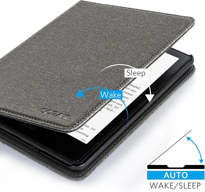 CoBak Case for 6 Tablet Cases (2024 &amp 2022 11th Gen) - PU Leather Smart Cover with Auto Sleep/Wake &amp Hand Strap Premium Protective Case for Tablet CaseGray