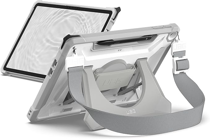 URBAN ARMOR GEAR UAG Designed for Microsoft Surface Pro 1st Edition 12 Case - Rugged Protective Cover with Multi-Angle Kickstand Pen Holder Hand Strap &amp Shoulder Strap Plasma Healthcare White/Gr