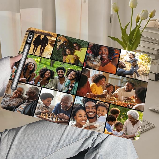 Custom Photo Personalized Flip Case for Samsung Galaxy Tab S10 Plus 12.4 inch(2024)Model Code: SM-X820/X826B Samsung Galaxy Tablet Customized Picture Text Leather Stand Cover Protective Case