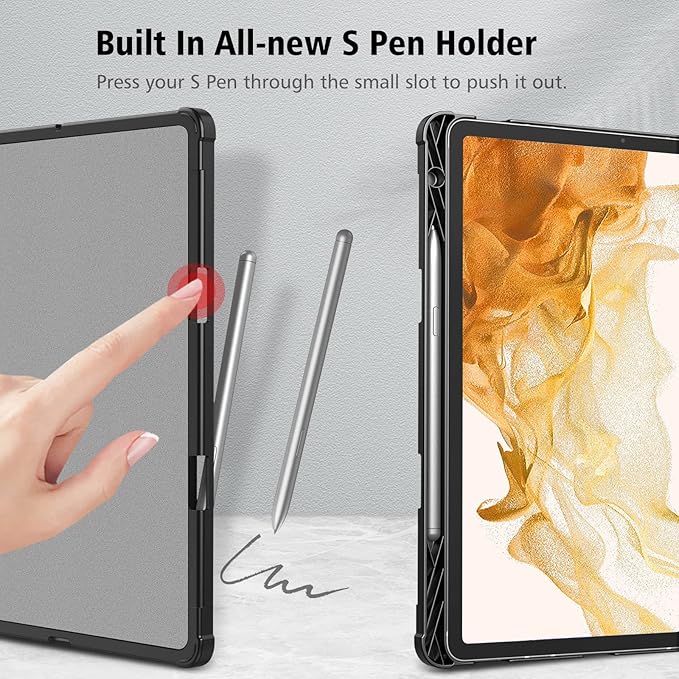 Fintie Case for Samsung Galaxy Tab S8 Plus 2022/S7 FE 2021/S7 Plus 2020 12.4 Inch with S Pen Holder Multiple Angle Portfolio Cover with Pocket Auto Sleep/Wake Composition Book