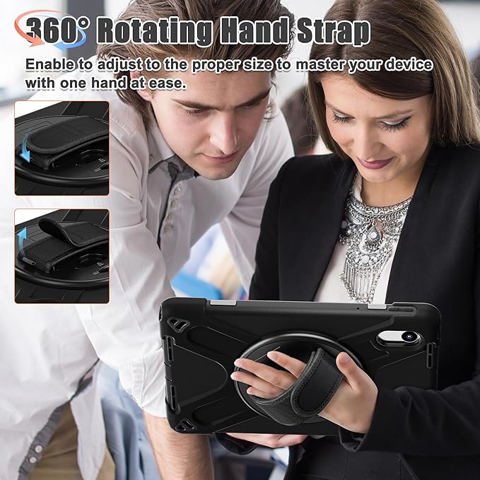ZenRich Rugged Case for Lenovo Idea Tab 11 2025 / K11 Gen 2 / Xiaoxin Pad 11 / M11 11-inch Heavy Duty Shockproof Case with 360° Rotating Kickstand Built-in Screen ProtectorHand Strap &amp Shoulder
