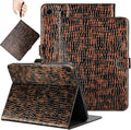 Elegant Case for Samsung Galaxy Tab A9 Plus 11 Inch 2023（Model: SM-X210/X216/X218） Premium Leather Crocodile Cover | Stand | Card Pockets| Wrist Strap| S Pen Holder (Brown+Gold)