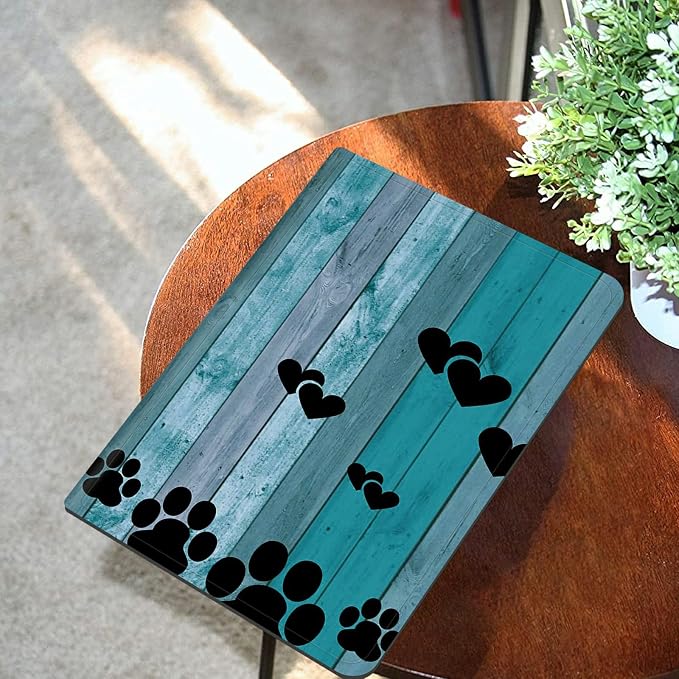 Black Dog Paw on Wood