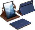 DTTO for iPad mini 7 (A17 Pro) Case iPad mini 7th / 6th Generation Case (2024/2021) 360 Degree Rotating Premium Leather Folio Stand Cover with Pencil Holder Navy Blue