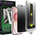2-Pack Matte Privacy Anti-Spy Screen Protector for iPhone 14 Pro/15/16 (6.1)Anti-Glare9H Tempered GlassFull CoverageAnti-FingerprintAuto Dust RemovalBubble-Free