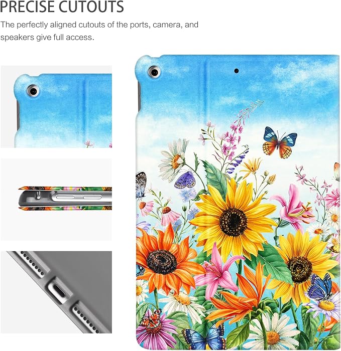 Blue Sky Sunflowers Butterfly