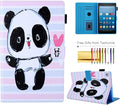 Folio Cover for Fire HD 8 6th/7th/8th Gen Slim Folding Stand PU Leather Protective Wallet Case with Auto Sleep/Wake for Old Amazon Fire HD 8 Tablet 2016/2017/2018 Panda Stripe