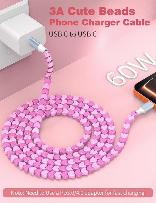 Rose-Pink Heart Beaded