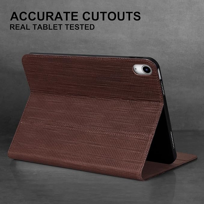 Leather Case for iPad Air 11 Inch M3 2025/ M2 2024iPad Air 10.9 Inch Case 5th/4th Gen. 2022/2020 Full Grain Leather CoverProtective Smart Folio with Auto Sleep/Wake Brown Hole