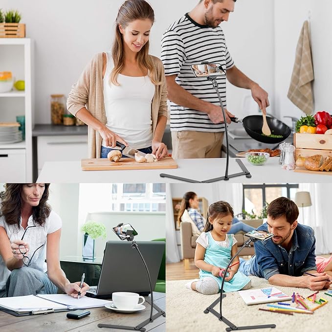 Photo Copy Pico Projector StandChromlives Overhead Tripod Video Stand for PhoneAdjustable Tabletop Overhead Phone MountGooseneck Mini Tripod Stand for Teaching Streaming Baking Crafting