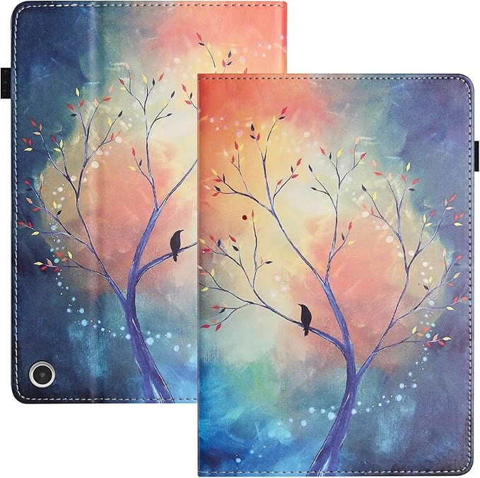 Case for Amazon Kindle Fire Max 11 Tablet (13th Generation2023 Release) 11 with Pencil Holder &amp Folio Stand Magnetic Smart PU Leather Shockproof Cover [Auto Sleep Wake] Oil Painting Tree