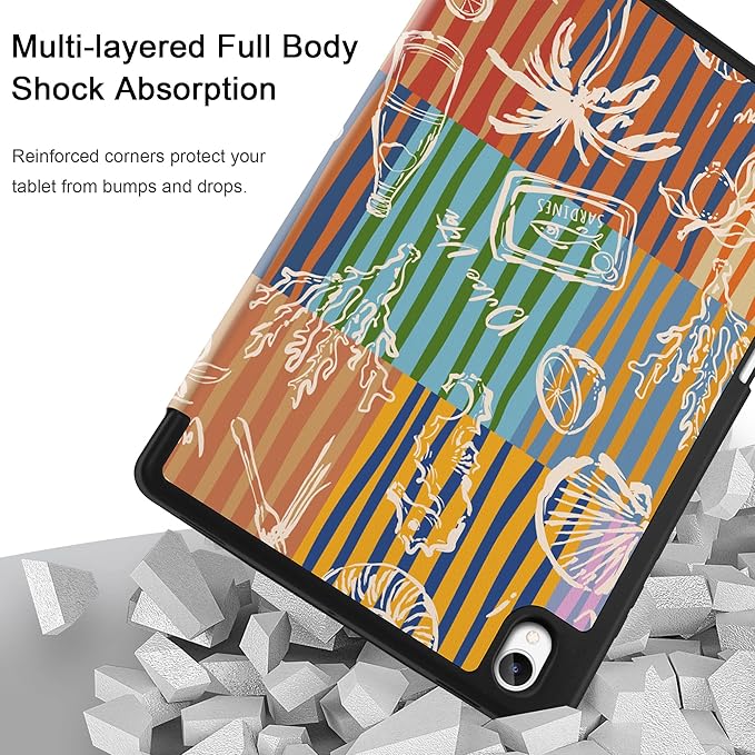 DONGKE Case for Samsung Galaxy Tab S11 5G 11 2025 Model (SM-X730/X736B) Slim Lightweight Trifold Stand Cover with S Pen Holder Auto Sleep/Wake Soft TPU Shockproof Back Summer Holiday