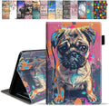 Case for Amazon Kindle Fire HD 10 &amp 10 Plus Tablet 10.1 (13th/11th Generation 2023/2021 Release) - Premium PU Leather Cover with Auto Sleep Wake Watercolor Art Pug