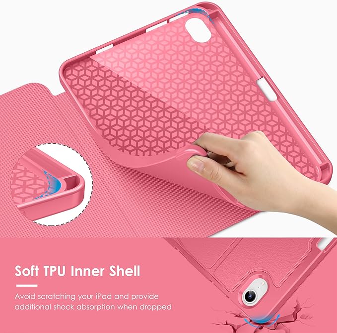 VIKESI Case for iPad iPad mini 7 (A17 Pro) and iPad mini 6Multiple Angles Magnetic Stand CoverShockproof Soft BackPencil Holderand Auto Sleep/WakeWatermelon