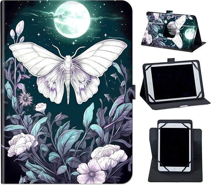 Moth Moon flying Flowers