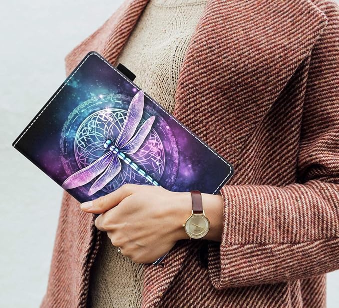 Case for Amazon Kindle Fire 7 Tablet (7 9th/7th Generation 2019/2017 Release) Slim PU Leather Cover with Card Slot &amp Auto Wake/Sleep Greenfly