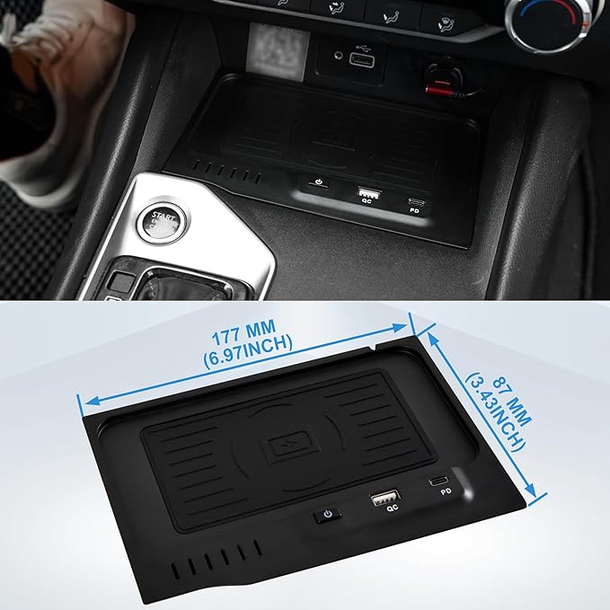 Wireless Charger for 2019 2020 2021-2024 Nissan Altima L34 Style Accessories USB-A USB-C Phone Wireless Fast Charging Panel for S/SR/SV/SR VC-Turbo/SL/Platinum/latinum VC-Turbo/Edition One
