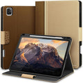 KingBlanc Case for iPad Pro 11 inch 4th/3rd/2nd/1st Generation (2022/2021/2020/2018) with Pencil Holder PU Leather Protective Stand Folio Auto Sleep/Wake Multi-Angles for Viewing/Typing Beige