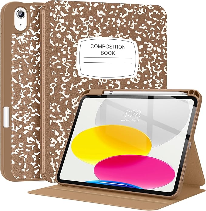 Supveco Case for iPad (A16) 11th Generation 11 inch (2025)iPad 10th Generation 10.9 inch (2022) with Pencil Holder-[Auto Wake/Sleep]Premium Folio Stand Case with Soft TPU Back Cover-Bronze