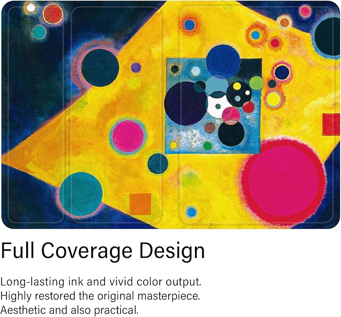 Berkin Arts for iPad (A16) 11th Generation 11 Inch 2025 iPad 10th 10.9 inch 2022 Folio Case Premium Leather Cover Abstract Cosmic Inspired Vibrant Galaxy Pattern(Accent in Pink by Wassily Kandinsky)