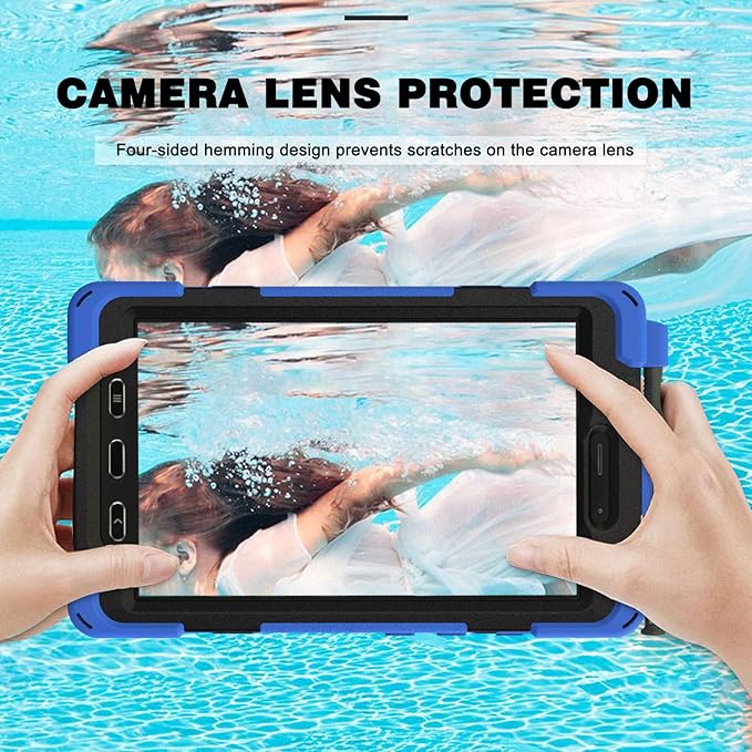 Case for Samsung Galaxy Tab Active 3 8 T570 T575 T577 Heavy Duty Shockproof Rugged 3 Layer Kids Durable Case with 360 Swivel Kickstand Shoulder Strap &amp Hand Strap