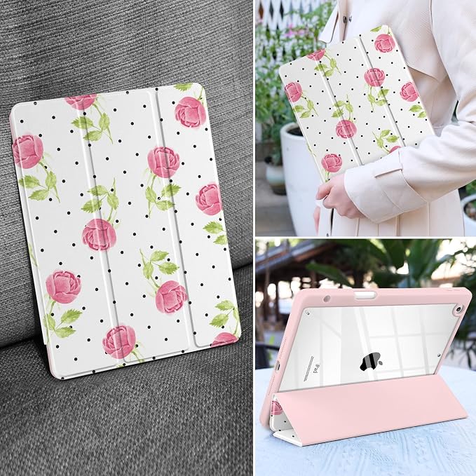 Watercolor Roses & Polka Dots