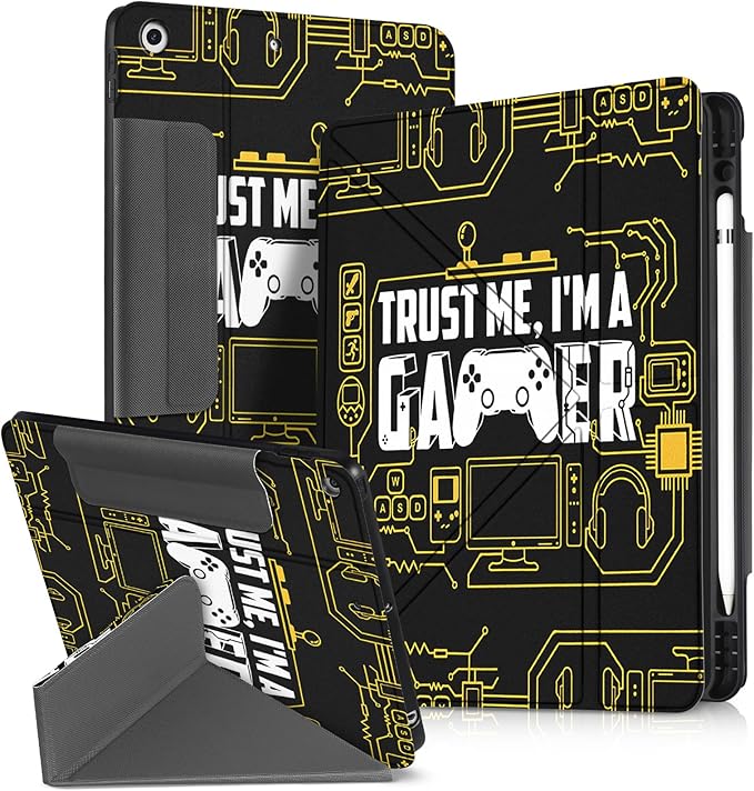 for iPad 9th/8th/7th Generation 10.2 Inch Case with Pen Holder for Boys Girls Women Men Cute Cartoon Anime Cool Funny Protector Stand Tablet Cover for Apple i Pad 7/8/9 Gamer