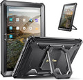 Fintie Case for Amazon Fire HD 10 &amp Fire HD 10 Plus (11th Generation 2021 Release) - [Tuatara Rotating] Multi-Functional Grip Carry Stand Cover w/Built-in Screen Protector Black